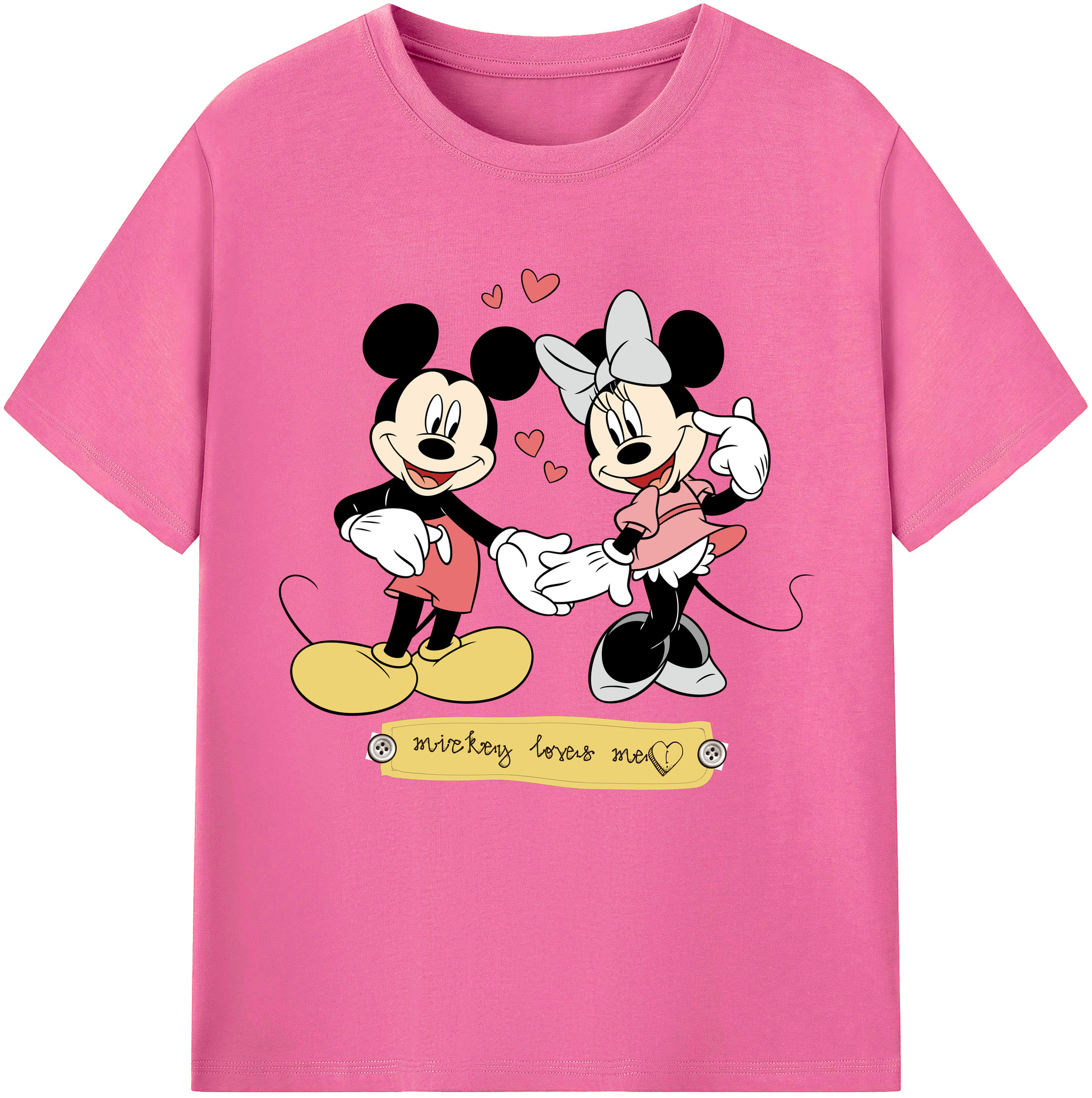 （画像用） ミッキーマウス Mickey Mouse レディースカジュアルプリントTシャツ（綿100％）